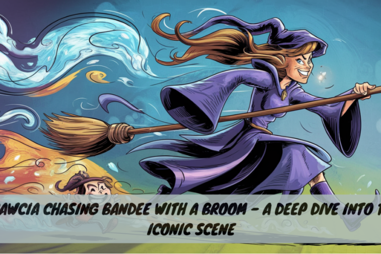 Drawcia Chasing Bandee with a Broom: A Whimsical Tale of Art and Mischief